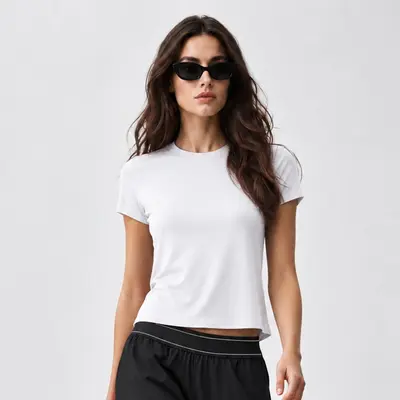 Women's Yoga Set, Quick-Dry Straight-Leg Pants and Short-Sleeve Top - 6