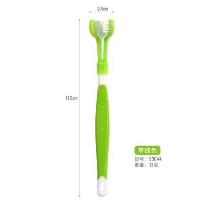 Pet toothbrush three-headed, soft bristle - 10