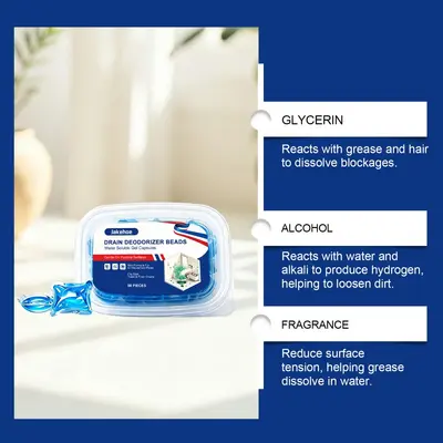 JAKEHOE Abfluss-Geruchsentferner Gel-Perlen