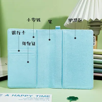 Pasaport sahibi, kimlik kartı sahibi, DIY kanvas kozmetik çantası, taşınabilir seyahat kimlik kartı koruyucu kapak, kart sahibi