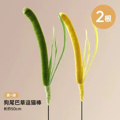 Long-Handle Interactive Cat Teaser Wand with Foxtail Grass Toy - 9