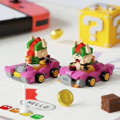 Süper Mario Go-Kart yapı taşları oyuncak seti - 4