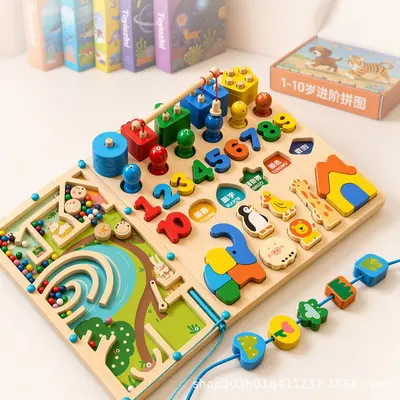 Montessori-Holzspielzeug, Puzzle-Labyrinth - 1