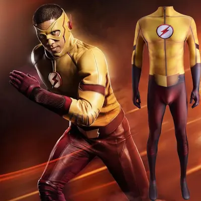 Kid Flash Costume, The Flash Style One-Piece Jumpsuit, Halloween - 2