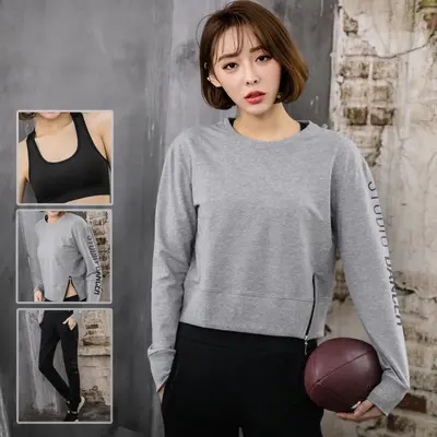 Women's Yoga Set, 3-Piece, Long Sleeve Sweatshirt and High-Waist Pants - 3