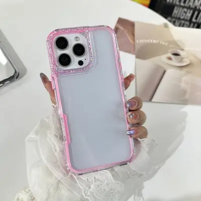 Phone case for OPPO A6Pro, 3-in-1, mirror frame, glitter epoxy