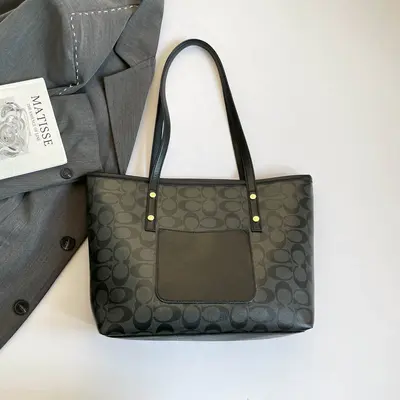 Classic Zipper Tote Bag, Daily Commute Shoulder Handbag, Large Capacity, Multiple Colors Available - 12