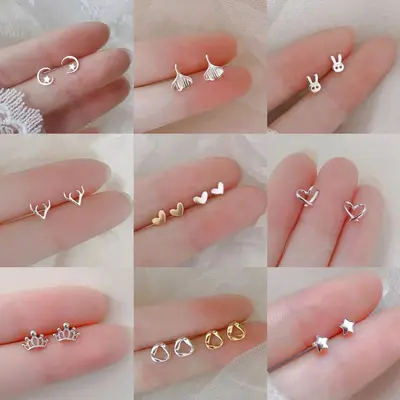 925 silver earrings, simple design, girls