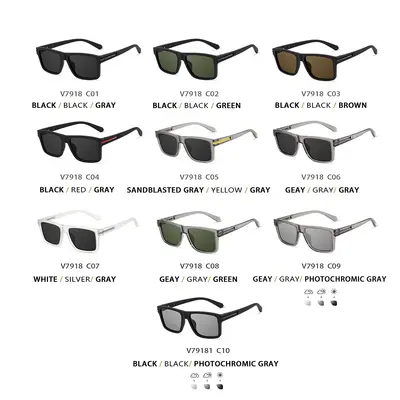 Herren-Sonnenbrille polarisiert Farbwechsel eckig modisch Sonnenbrille Sonnenschutz UV-Schutz Kunststoff-Sonnenbrille grenzüberschreitend neuer Stil 7918 - 5