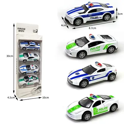 Children's Pull-Back Alloy Police Car Model Toy Set - 7