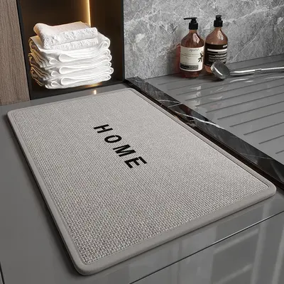 Thickened Linen Bathroom Mat, Absorbent and Non-Slip - 13