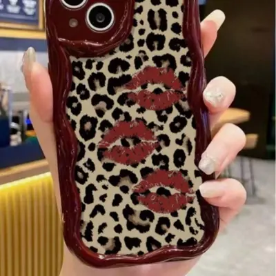 Retro-Leoparden-Handyhülle mit Wellenrand für iPhone 17 Pro und 16