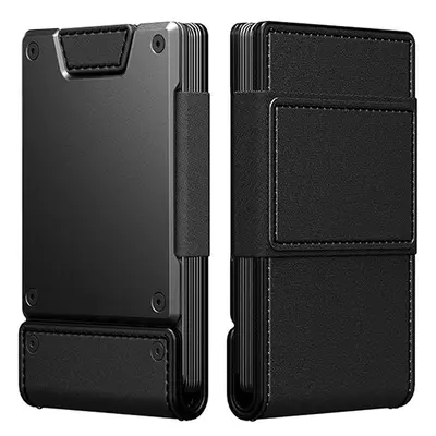 Herren-Metall-Kartenhülle, Crazy-Horse-Leder, RFID-Schutz - 6