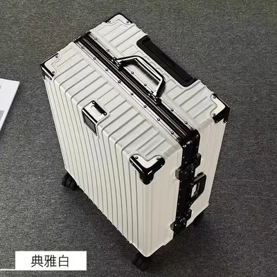 28-Inch Aluminum Frame Spinner Suitcase with Universal Wheels - 8