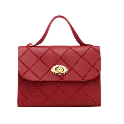 Women's Diamond Check Stripe Small Handbag Korean Style - 8