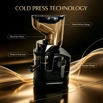 Slow juicer large diameter, cold-press fruit and vegetable juice
