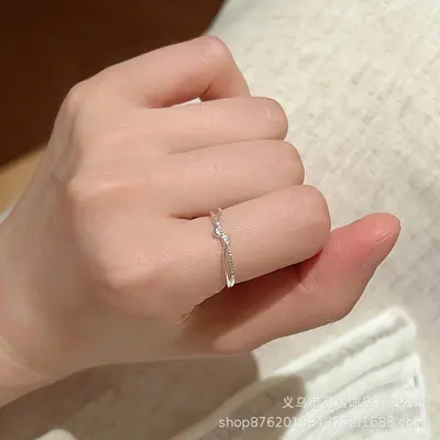 Damen-Minimalring in Silber, Zeigefingerdesign - 7