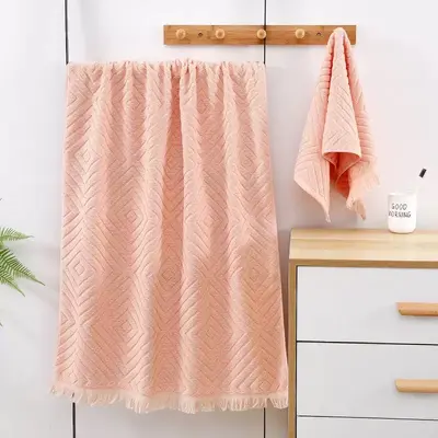 Jacquard Tassel Cotton Towel Set - 7