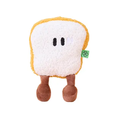Breakfast Bread Series Squeaky Dog Toy, Crinkle Paper Bread Chew Toy - 6