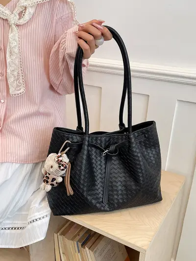 Large Capacity Tote Bag Women 2026 New Style Trendy Fashion High-Value Aesthetic Merlot Commute Shoulder Bag