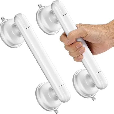 Bathroom Suction Cup Grab Bar, No-Drill Safety Handle for Toilet and Shower, Anti-Slip - 10