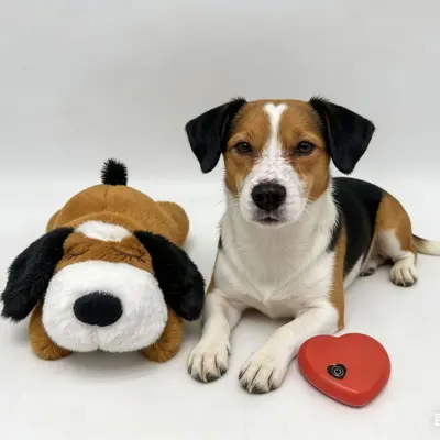 Kalp Atışlı İnteraktif Köpek Peluş Oyuncak, Teselli Edici Yavru Köpek