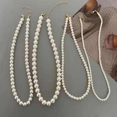 French Lightweight Luxury Faux Pearl Necklace Women's Instagram High-end Temperament Versatile Fashion Clavicle Chain Internet Celebrity Neck Chain