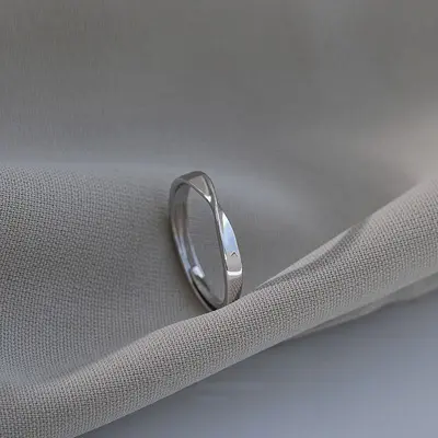 925 gümüş yüzük, kadın, Möbius tasarım, açık, minimalist - 4