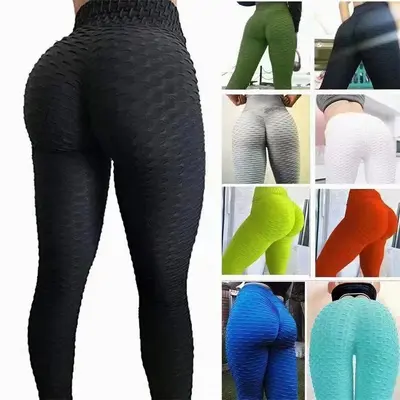 Kadınlar için sınır ötesi dış ticaret gümrükleme yoga pantolonları, kalça kaldırma, yüksek elastikiyet, çıplak hissi veren, yüksek belli spor taytları, stok temizliği. - 5