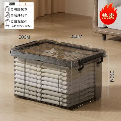 Clothing storage box with lid, clear, large capacity - 9