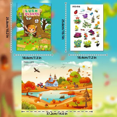 Sticker Book for Children, Quiet Book for Object Recognition and Concentration, English - 13
