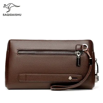 Men's Underarm Clutch Bag, Combination Lock, Large Capacity for Business Trips - 4