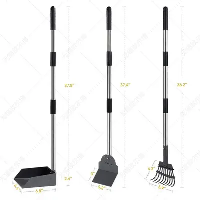 Pet Poop Scooper Stainless Steel Pooper Scooper Set Outdoor Cleaning Amazon Cross-Border Bestseller
