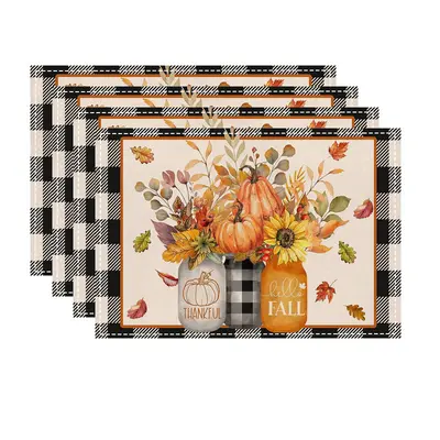 Halloween Patterned Linen Placemat, Insulating Table Mat - 8