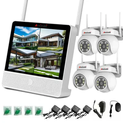 2-Megapixel 4-Kanal drahtloses WIFI-PTZ-Sicherheitskamerasystem mit bidirektionaler Audiofunktion und Monitor-Set