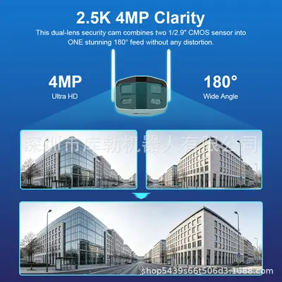 Graffiti 5G Çift Lens Kamera 4MP HD Kablosuz WIFI Geniş Açı Çift Yönlü Konuşma Tam Renkli Güvenlik Kamerası
