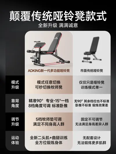 Multifunctional Preacher Dumbbell Bench, Home and Commercial Fitness, Sit-Up Assist
