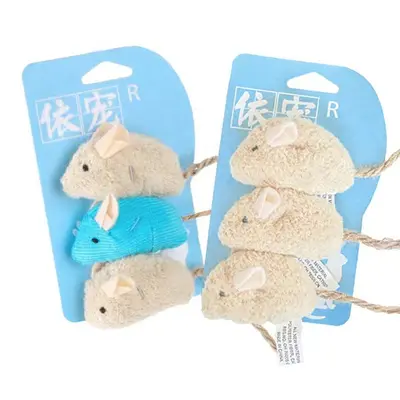 Realistic Plush Mouse Cat Toy 3-Piece Set - 6