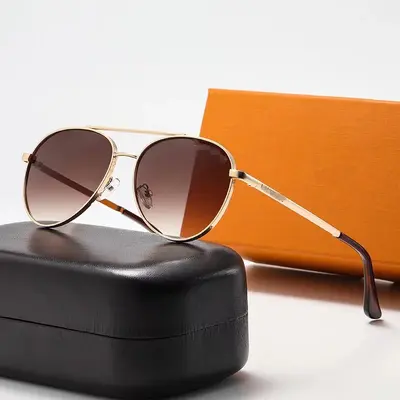 Unisex Metal Large-Frame Double-Bridge Frog Sunglasses - 3