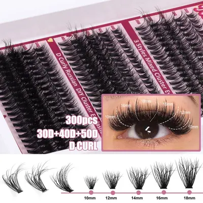 D-Curl Natürliches Wimpernverlängerungs-Set Einzelcluster