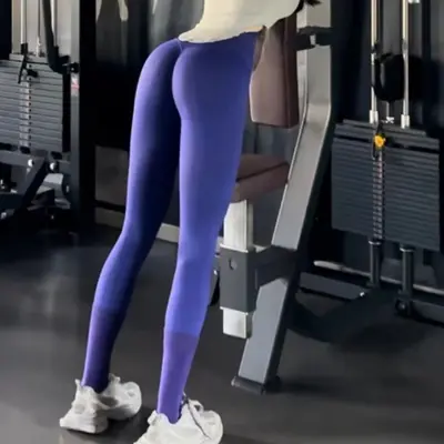 Yüksek Belli Karın Büzücü Yoga Taytı, Dikişsiz, Elastik Spor Pantolonu - 4