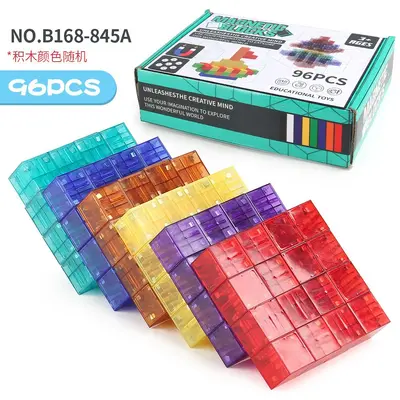 Manyetik 2 cm kare blok yapı seti, DIY küp, eğitici birleştirme oyuncağı - 10