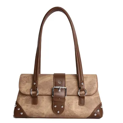 Modische Damen-Schultertasche mit Schnappverschluss, koreanischer Stil, schlicht - 10