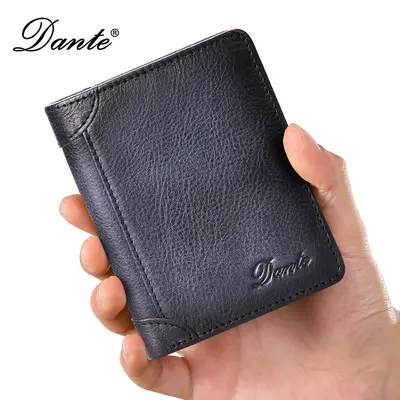 Erkek Gerçek Deri Cüzdan RFID Korumalı Dikey Üç Katlı Retro Büyük Baş Deri - 10