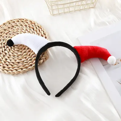 Kırmızı Mavi Palyaço Peluş Saç Bandı Cadılar Bayramı Parti Çocuk ve Yetişkin