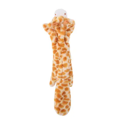 Plush Dog Chew Toy with Squeaker, Educational, Animal-Shaped with Leather Covering - 8