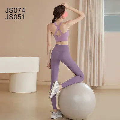 Women's Yoga and Pilates Sportswear Set for Spring and Autumn - 11