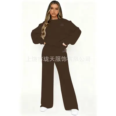 Stokta Sweatshirt Sınır Ötesi 2026 Yeni Sezon Amerikan Yuvarlak Yaka Moda Günlük Takım Sweatshirt Ceket Erkek Kadın Trend İki Parça Takım