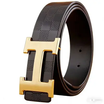 Bestseller Herrenledergürtel echtes Leder H-Buchstaben Schnallenschloss lässiger modischer Trend Vollnarbenleder Lochgürtel Hochwertiges Gefühl - 6