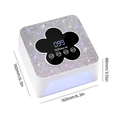 UV-LED nail lamp, rhinestone design, fast-drying, professional - 7